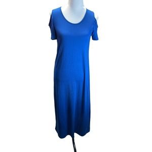 𝅺carnival Fashion Maxi Dress Blue Cold Shoulder Size L
